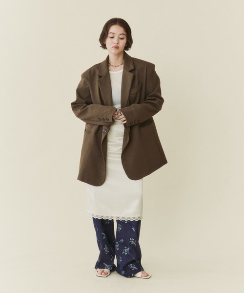 FUULLY STUDIO（フーリィーステューディオ）の「2WAYボクシーテーラードジャケット（テーラードジャケット・レディース・ブラック/ブラウン/グレー・FREE）」の16枚目の写真