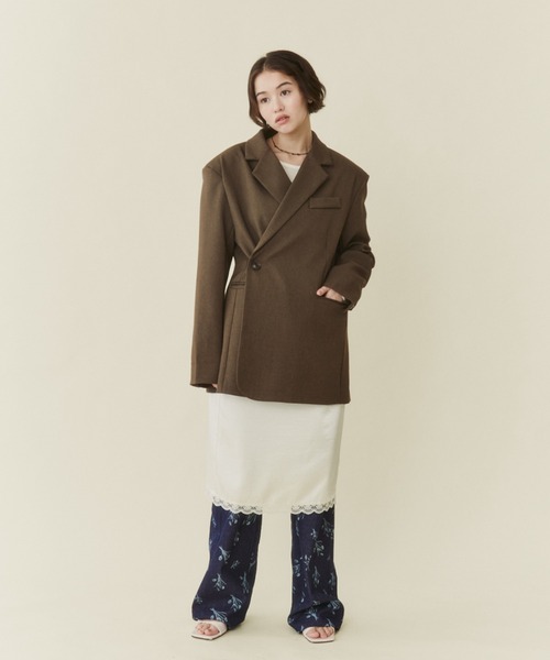 FUULLY STUDIO（フーリィーステューディオ）の「2WAYボクシーテーラードジャケット（テーラードジャケット・レディース・ブラック/ブラウン/グレー・FREE）」の15枚目の写真