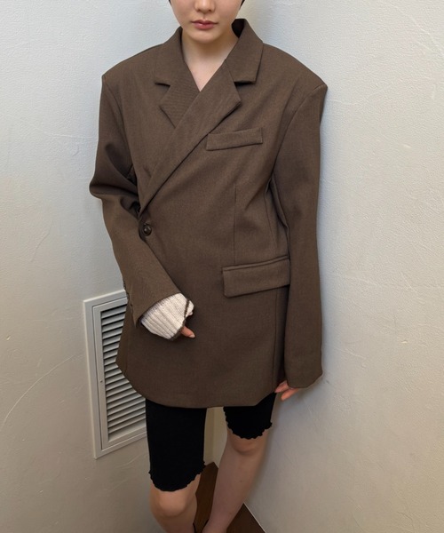 FUULLY STUDIO（フーリィーステューディオ）の「2WAYボクシーテーラードジャケット（テーラードジャケット・レディース・ブラック/ブラウン/グレー・FREE）」の22枚目の写真