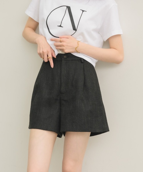 NEUNA(ヌナ)の「【セットアップ可能!】ツイードハーフパンツ(その他パンツ・レディース・ブラック/ブルー/アイボリー・FREE)」の3枚目の写真