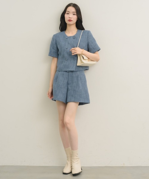 NEUNA(ヌナ)の「【セットアップ可能!】ツイードハーフパンツ(その他パンツ・レディース・ブラック/ブルー/アイボリー・FREE)」の4枚目の写真