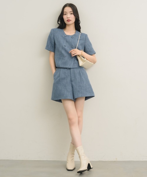 NEUNA(ヌナ)の「【セットアップ可能!】ツイードハーフパンツ(その他パンツ・レディース・ブラック/ブルー/アイボリー・FREE)」の5枚目の写真