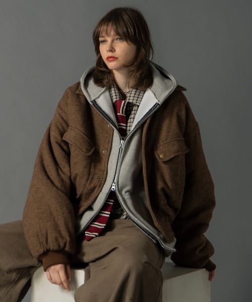 CIVVY.（シヴィ―）の「Herringbone flight jacket - ヘリンボーン