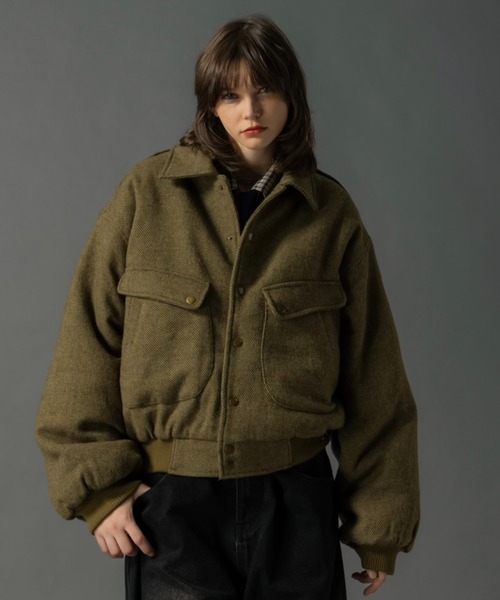 CIVVY.（シヴィ―）の「Herringbone flight jacket - ヘリンボーン