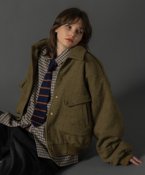 CIVVY.（シヴィ―）の「Herringbone flight jacket - ヘリンボーン 