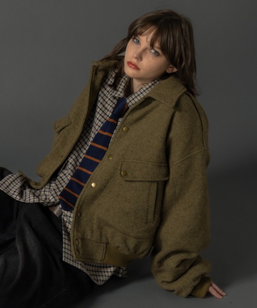 CIVVY.（シヴィ―）の「Herringbone flight jacket - ヘリンボーン