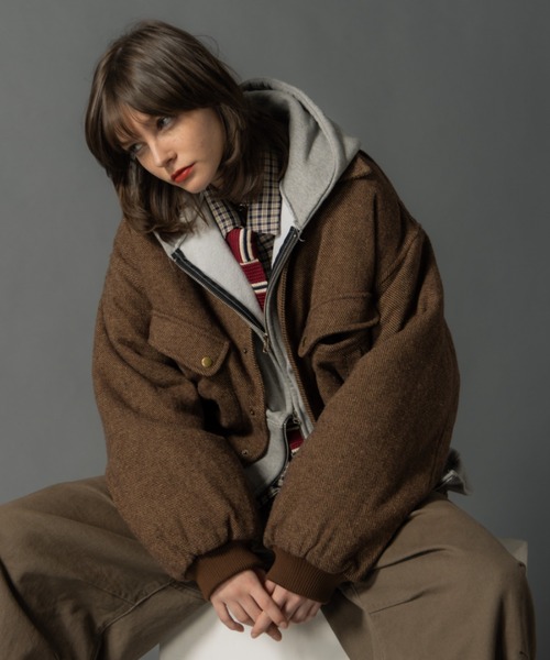 CIVVY.（シヴィ―）の「Herringbone flight jacket - ヘリンボーン