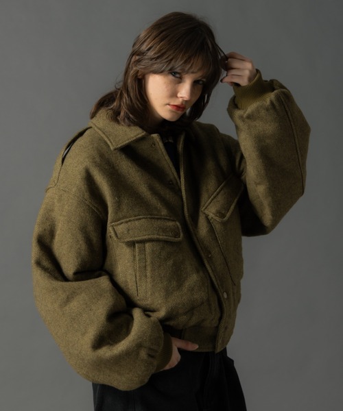 CIVVY.（シヴィ―）の「Herringbone flight jacket - ヘリンボーン