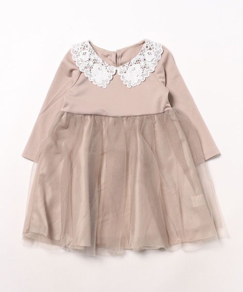 Catherine Cottage（キャサリンコテージ）の「レース襟チュールスカートワンピース 長袖（ワンピース・キッズ・ピンク/ネイビー/ブラック/サックスブルー/ライラック・100/110/120/130）」の10枚目の写真