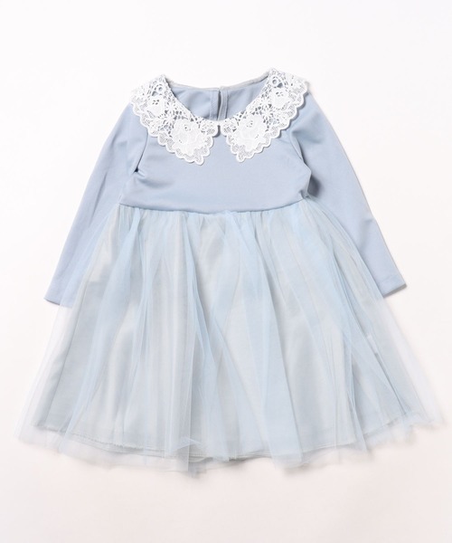 Catherine Cottage（キャサリンコテージ）の「レース襟チュールスカートワンピース 長袖（ワンピース・キッズ・ピンク/ネイビー/ブラック/サックスブルー/ライラック・100/110/120/130）」の12枚目の写真