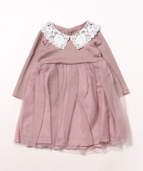 Catherine Cottage（キャサリンコテージ）の「レース襟チュールスカートワンピース 長袖（ワンピース・キッズ・ピンク/ネイビー/ブラック/サックスブルー/ライラック・100/110/120/130）」の13枚目の写真