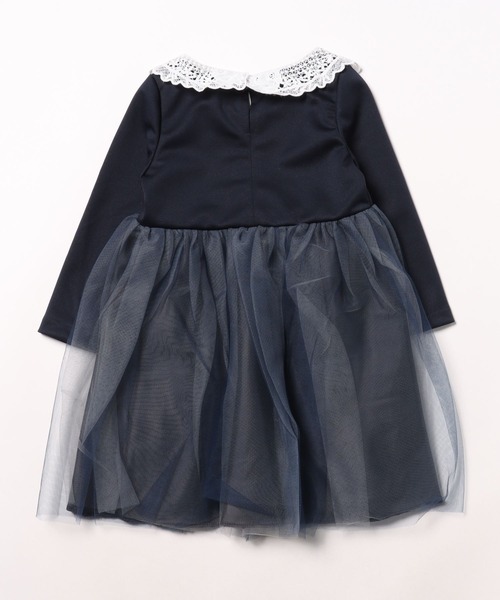 Catherine Cottage（キャサリンコテージ）の「レース襟チュールスカートワンピース 長袖（ワンピース・キッズ・ピンク/ネイビー/ブラック/サックスブルー/ライラック・100/110/120/130）」の14枚目の写真