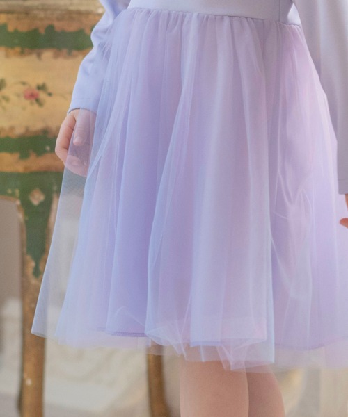 Catherine Cottage（キャサリンコテージ）の「レース襟チュールスカートワンピース 長袖（ワンピース・キッズ・ピンク/ネイビー/ブラック/サックスブルー/ライラック・100/110/120/130）」の18枚目の写真