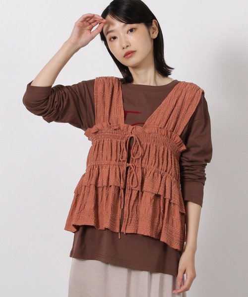 LAKOLE（ラコレ）の「モールストライプビスチェ / 588561（ベスト・レディース・アイボリー/ブラック/ブラウン/テラコッタ・FREE）」の4枚目の写真