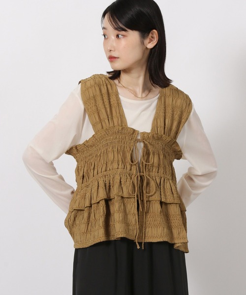 LAKOLE（ラコレ）の「モールストライプビスチェ / 588561（ベスト・レディース・アイボリー/ブラック/ブラウン/テラコッタ・FREE）」の3枚目の写真