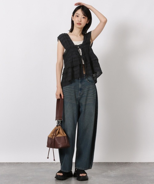 LAKOLE（ラコレ）の「モールストライプビスチェ / 588561（ベスト・レディース・アイボリー/ブラック/ブラウン/テラコッタ・FREE）」の5枚目の写真