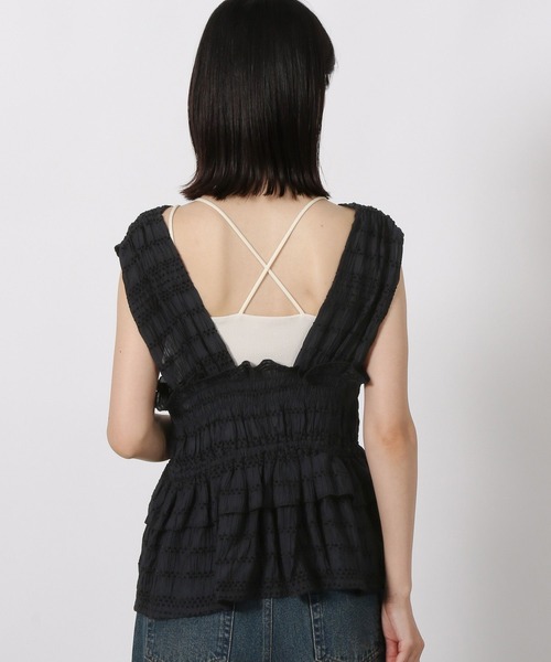 LAKOLE（ラコレ）の「モールストライプビスチェ / 588561（ベスト・レディース・アイボリー/ブラック/ブラウン/テラコッタ・FREE）」の9枚目の写真