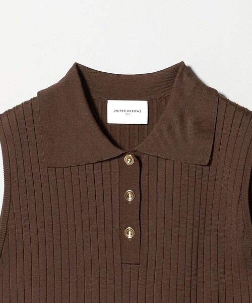 【新品タグ付】UNITED ARROWS ニット ノースリーブ UNITED ARROWS ニット セーター コットン リブ ノースリーブ