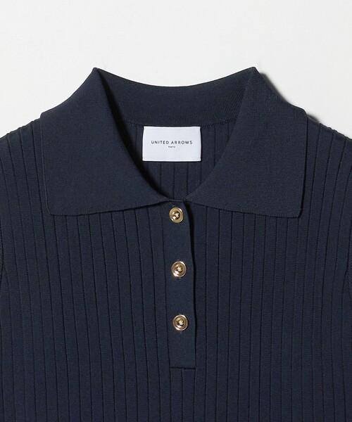 ♡美品 シルクワイドリブノースリーブニット Navy♡ SLOANE（スローン）の「SLOANE / 18ゲージ ワイドリブ シルク