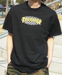 CHECKERED OVAL S/S T-SHIRTS/THRASHERスラッシャーチェッカード オーバル ロゴ 半袖Tシャツ ビンテージ風Y2Kグラフィック/ユニセックス