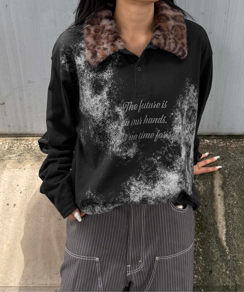 sedacle（セダクル）の「レオパードファーカラーロンT（Tシャツ/カットソー・レディース・アイボリー/ブラック・LARGE/MEDIUM/SMALL）」の21枚目の写真