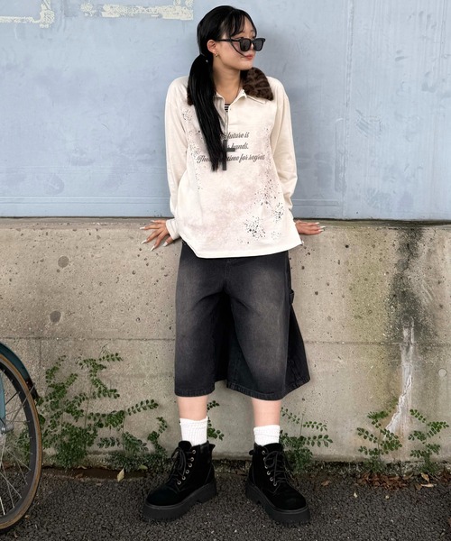 sedacle（セダクル）の「レオパードファーカラーロンT（Tシャツ/カットソー・レディース・アイボリー/ブラック・LARGE/MEDIUM/SMALL）」の8枚目の写真