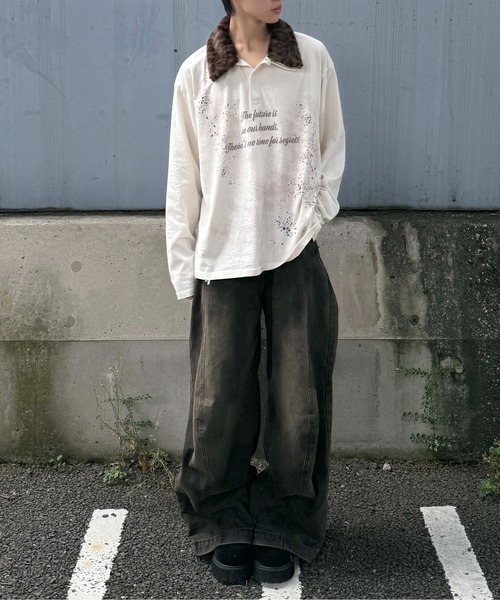 sedacle（セダクル）の「レオパードファーカラーロンT（Tシャツ/カットソー・レディース・アイボリー/ブラック・LARGE/MEDIUM/SMALL）」の14枚目の写真