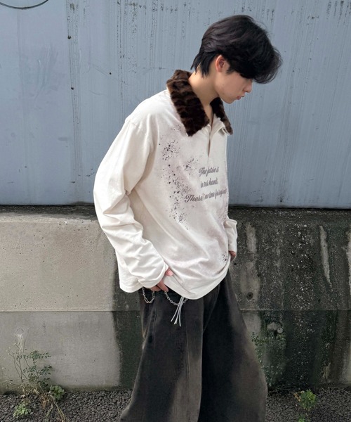 sedacle（セダクル）の「レオパードファーカラーロンT（Tシャツ/カットソー・レディース・アイボリー/ブラック・LARGE/MEDIUM/SMALL）」の11枚目の写真