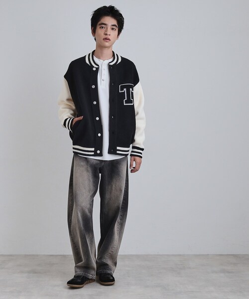 ダイアグラム　ニットスタジャン セール】ダブルジャカードニットスタジャン（スタジャン）｜tk.TAKEO
