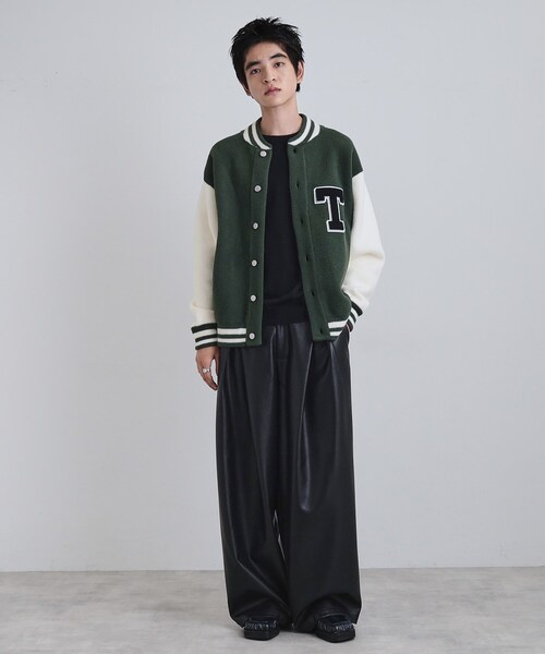 セール】ダブルジャカードニットスタジャン（スタジャン）｜tk.TAKEO