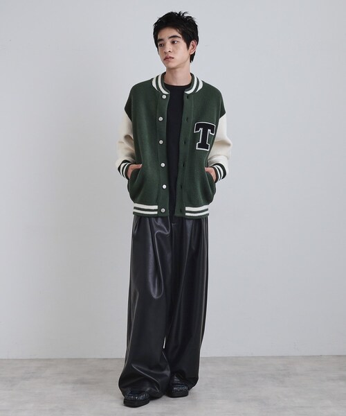 tk.TAKEO KIKUCHI（ティーケータケオキクチ）の「ダブルジャカードニットスタジャン（スタジャン・メンズ・ブラック系4/ダークグリーン系4・02/03）」の17枚目の写真