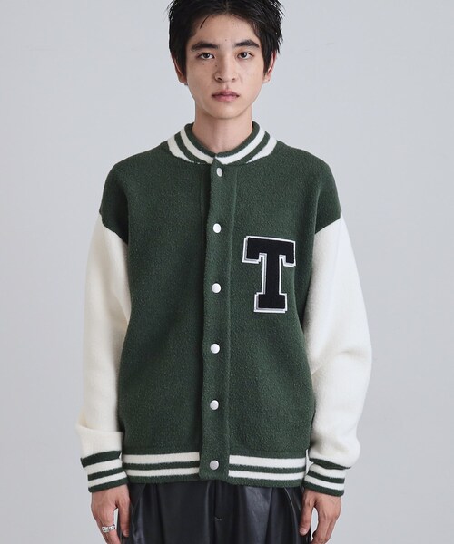 tk.TAKEO KIKUCHI（ティーケータケオキクチ）の「ダブルジャカードニットスタジャン（スタジャン・メンズ・ブラック系4/ダークグリーン系4・02/03）」の15枚目の写真