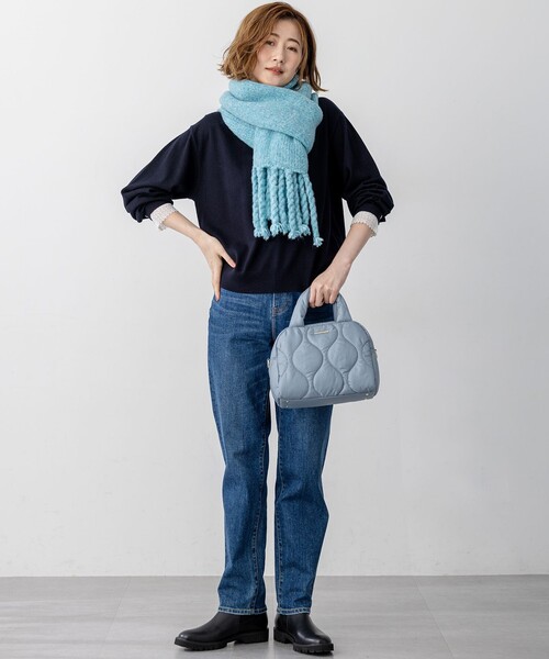 23区(ニジュウサンク)の「【VERY・CLASSY.掲載/洗える】エンブロイダリー ジオメトリックレースコンビ ニット(ニット/セーター・レディース・ネイビー系/グレー系/ブラック系・40/38)」の14枚目の写真
