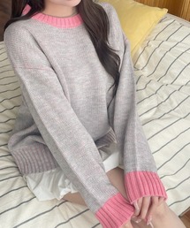 A.D.C.L.（エーディーシーエル）の「配色リブ バイカラー オーバーサイズ ニットプルオーバー（ニット/セーター）」