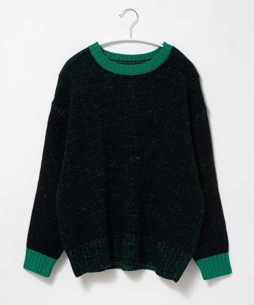 A.D.C.L.（エーディーシーエル）の「配色リブ バイカラー オーバーサイズ ニットプルオーバー（ニット/セーター・レディース・イエロー/パープル/グリーン/ピンク・M/L）」の2枚目の写真