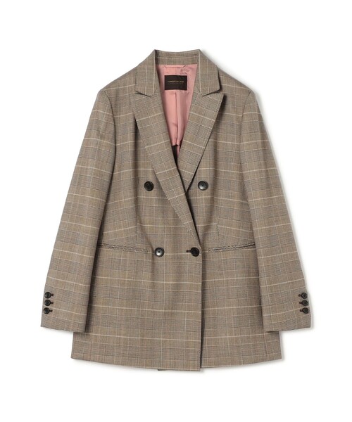 バーガンディーグレンチェック ダブルブレストジャケット（テーラード