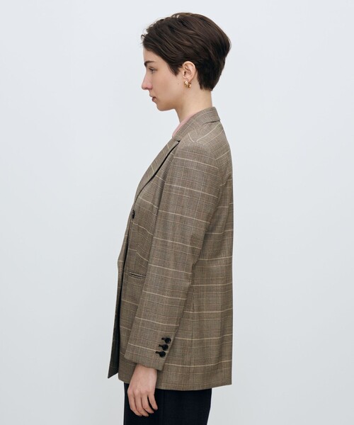 バーガンディーグレンチェック ダブルブレストジャケット（テーラード