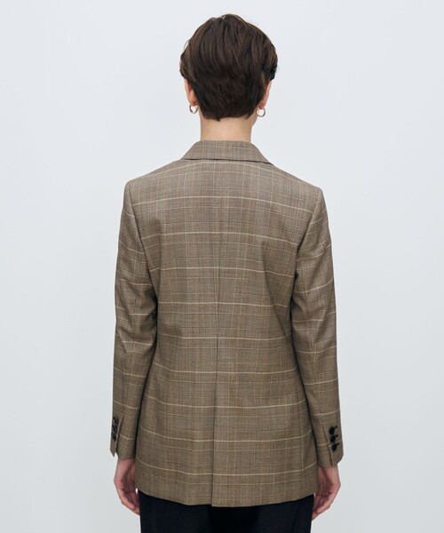 バーガンディーグレンチェック ダブルブレストジャケット（テーラード
