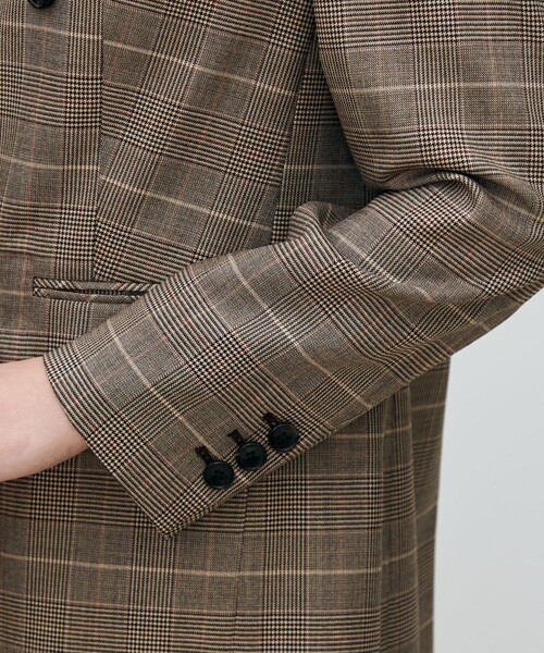 バーガンディーグレンチェック ダブルブレストジャケット（テーラード