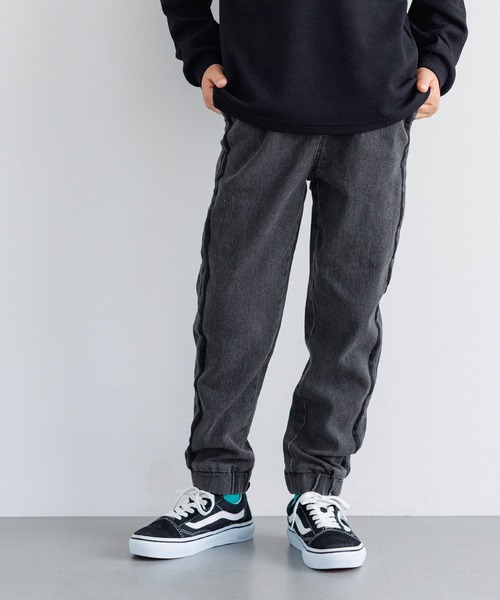 coca（coca）（コカ）の「キッズ　デニムサイドラインジョガーパンツ（デニムパンツ・キッズ・ブラック/ライトブルー・120/130/140/150）」の12枚目の写真