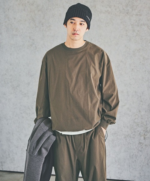 BAYFLOW（ベイフロー）の「【ストレッチ・イージーケア・吸水速乾・マシンウォッシャブル】SOLOTEXプルオーバー（その他トップス・メンズ・カーキ/ブラック・LARGE/MEDIUM）」の12枚目の写真