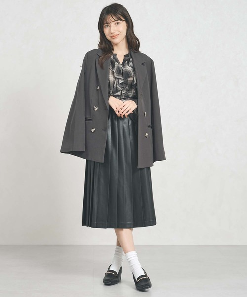 31 Sons de mode（トランテアン　ソン　ドゥ　モード）の「一部店舗限定アイテム 2way スリットスリーブ テーラード ジャケット（テーラードジャケット・レディース・チャコールグレー/ベージュ/ブラック×ホワイト・ﾌﾘ-）」の12枚目の写真