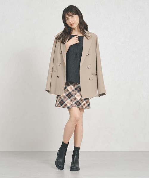 31 Sons de mode（トランテアン　ソン　ドゥ　モード）の「一部店舗限定アイテム 2way スリットスリーブ テーラード ジャケット（テーラードジャケット・レディース・チャコールグレー/ベージュ/ブラック×ホワイト・ﾌﾘ-）」の9枚目の写真