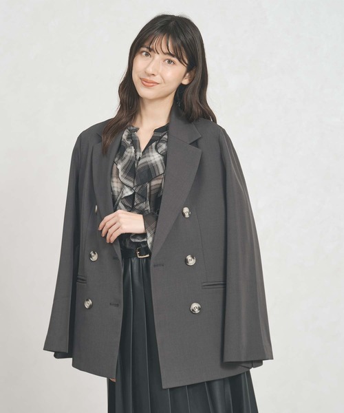 31 Sons de mode（トランテアン　ソン　ドゥ　モード）の「一部店舗限定アイテム 2way スリットスリーブ テーラード ジャケット（テーラードジャケット・レディース・チャコールグレー/ベージュ/ブラック×ホワイト・ﾌﾘ-）」の13枚目の写真