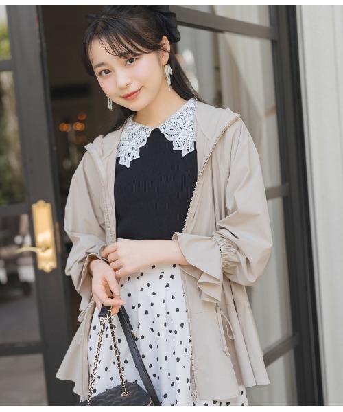 WILLSELECTION（ウィルセレクション）の「リボンレースカラーリブニット（ニット/セーター・レディース・ダークブラウン/アイボリー/ブラック・FREE）」の15枚目の写真