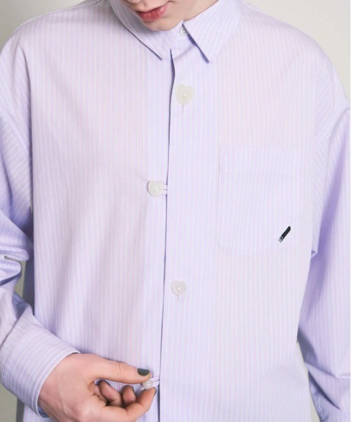 PHINGERIN（フィンガリン）の「FLOATING HEART BROADCLOTH SHIRT（シャツ/ブラウス・メンズ・ラベンダー・L）」の6枚目の写真