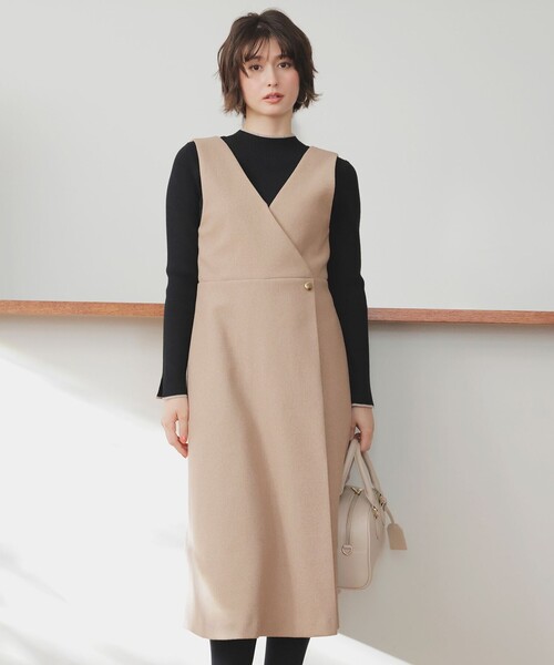 ANY SIS(エニィスィス)の「【2SET】ジャンパースカート × ニット セット(セットアップ・レディース・グレー系/ベージュ系・MEDIUM)」の2枚目の写真