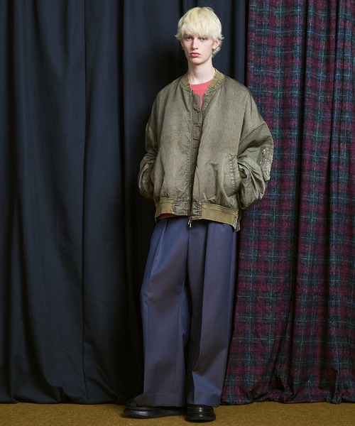 MAISON SPECIAL（メゾンスペシャル）の「《UNISEX》Prime-Over Vintage Like Nylon MA-1 Bomber Jacket/プライムオーバーヴィンテージライクナイロンMA-1ボンバージャケット【MAISON SPECIAL/メゾンスペシャル】（MA-1・メンズ・ブラック/グレイッシュベージュ/カーキ・0/1/2）」の19枚目の写真