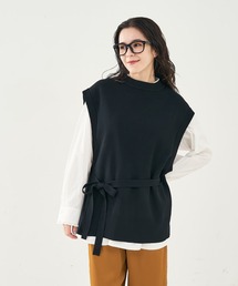 collex | ベルト付バックスリットニットベスト(ベスト)