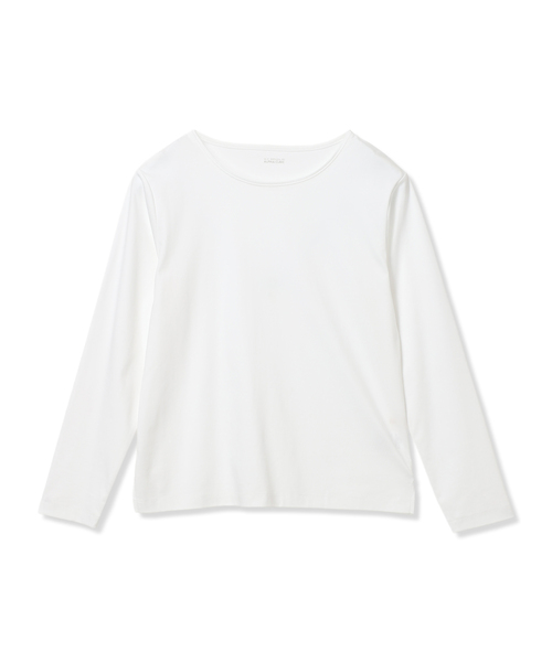 A/C DESIGN BY ALPHA CUBIC（エーシーデザインバイアルファキュービック）の「スムースロングスリーブTシャツ【綿100%・大きいサイズあり】（Tシャツ/カットソー・レディース・オフホワイト/ライトグレー・M/L/LL/3L）」の11枚目の写真
